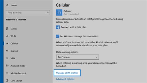 Use an eSIM to get a cellular data connection on your Windows PC.